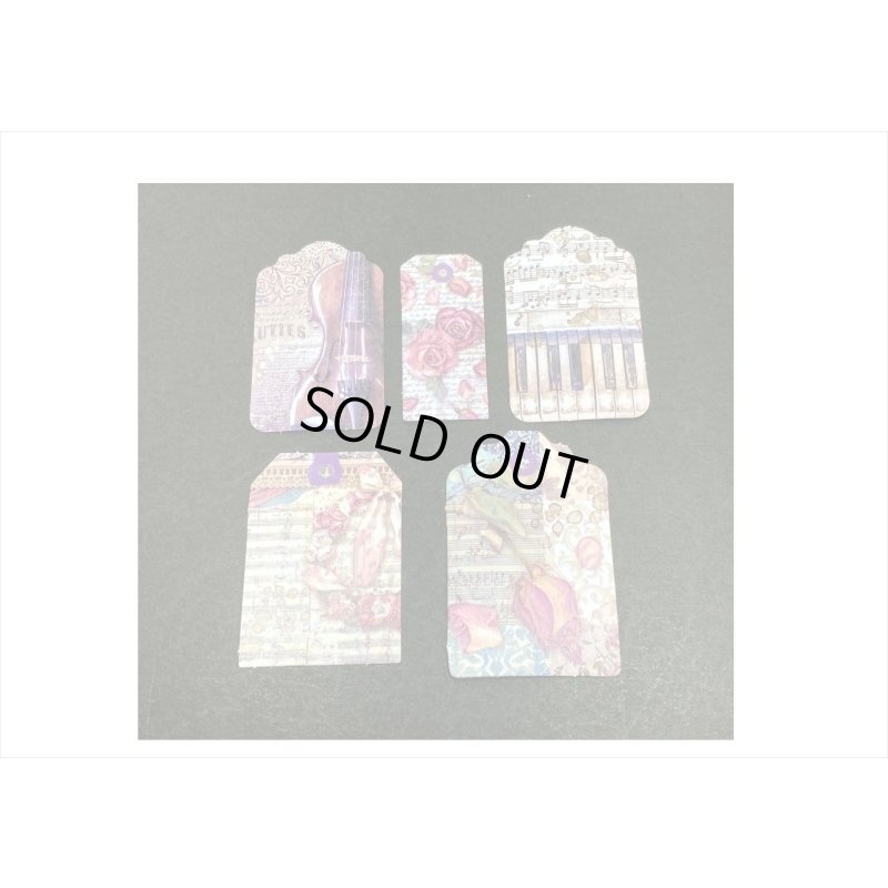 画像4: バレエ＊タグ型の台紙と和紙シール＊45枚＊海外製