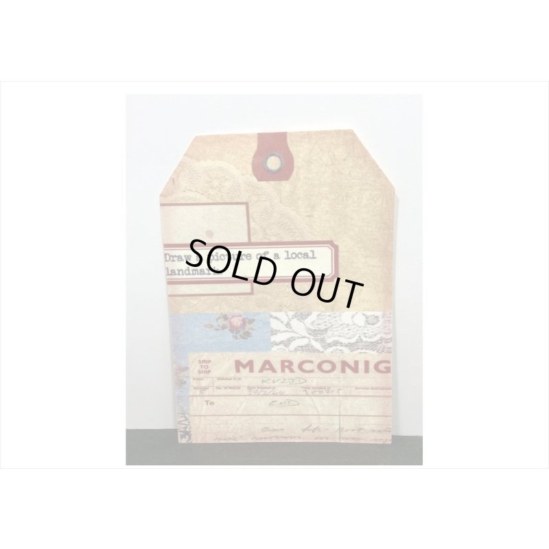 画像6: パッチワーク＊タグ型の台紙と和紙シール＊45枚＊海外製