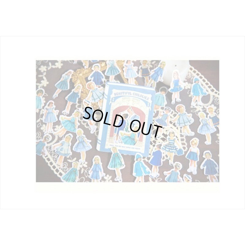 画像8: ブルー＊本みたいな台紙の和紙シール＊40枚＊海外製