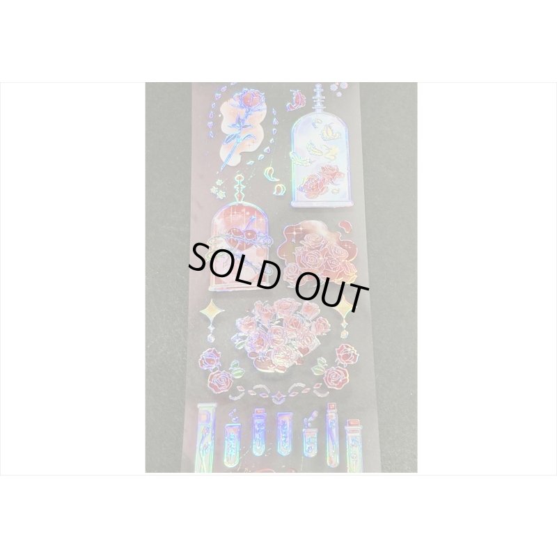 画像6: 薔薇＊シルバーレインボー＊箔押し＊PETテープ＊はく離式＊海外マステ＊クリックポスト不可