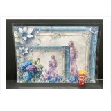 2サイズ＊ロングヘアーの女性と紫陽花＊コラージュペーパー＊6枚＊オリジナル