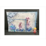 2サイズ＊帽子の女性と紫陽花＊コラージュペーパー＊6枚＊オリジナル