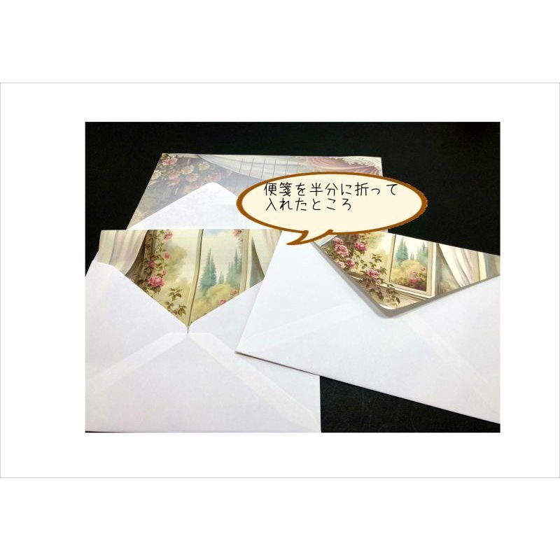 画像10: 宛名シール付き♪レターセット＊薔薇と女性＊オリジナル