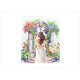 カットシール＊花のアーチ＊後ろ姿の女性＊20枚＊オリジナル