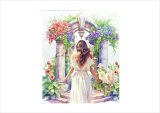 カットシール＊花のアーチ＊後ろ姿の女性＊20枚＊オリジナル