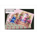 両面印刷＊窓辺の女性＊フォトマット紙＊4枚＊コラージュペーパー＊オリジナル
