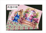 両面印刷＊窓辺の女性＊フォトマット紙＊4枚＊コラージュペーパー＊オリジナル