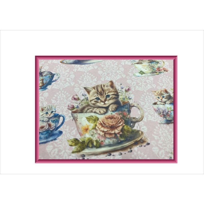 画像4: 厚紙＊コラージュペーパー＊ラブリーCAT＊ダマスク＊オリジナル