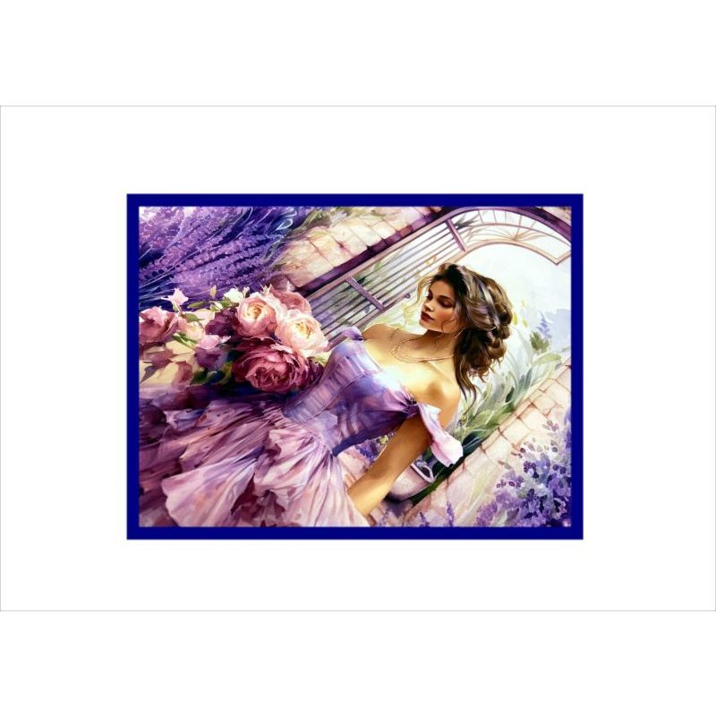 画像4: 両面印刷＊ラベンダーと女性＊フォトマット紙＊4枚＊コラージュペーパー＊オリジナル