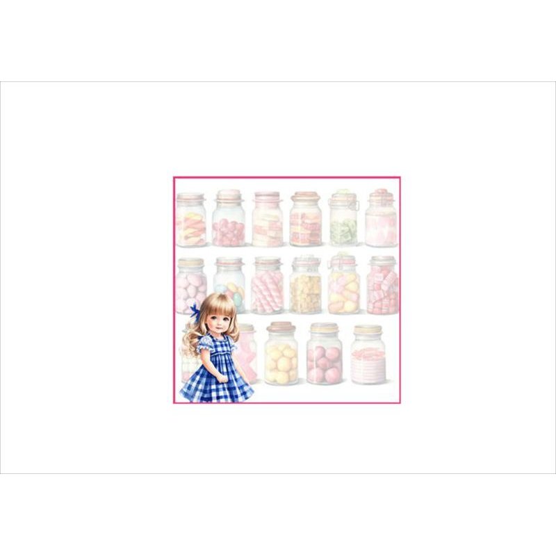 画像2: キャンディボトルと女の子🍭＊正方形メモ帳＊54枚綴り＊オリジナル