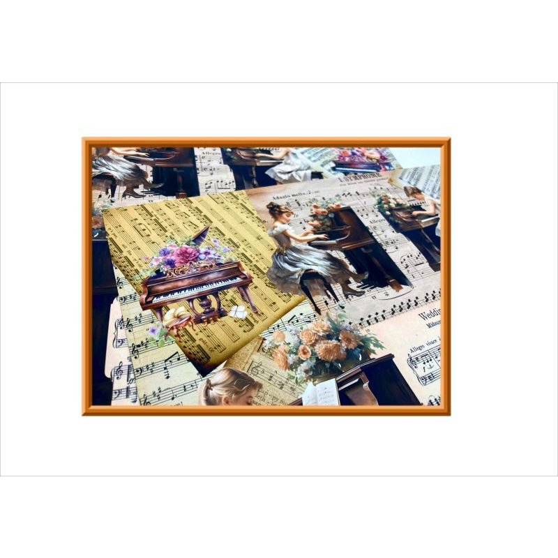 画像8: 両面印刷＊ピアノ発表会＊フォトマット紙＊4枚＊コラージュペーパー＊オリジナル