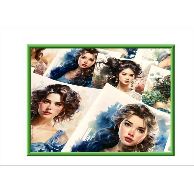 画像6: 正方形カットシール＊ドレスアップ（グリーン＆オレンジ）＊大小24枚＊オリジナル