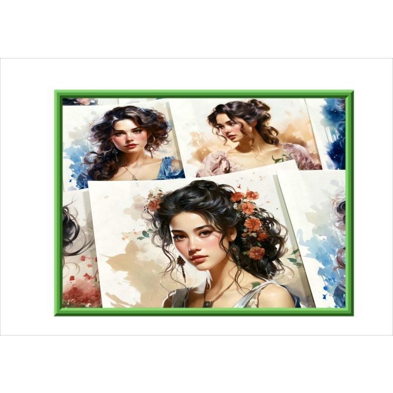 画像5: 正方形カットシール＊ドレスアップ（グリーン＆オレンジ）＊大小24枚＊オリジナル