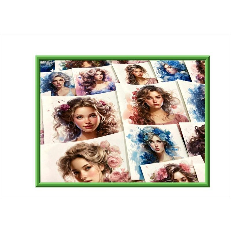 画像5: 正方形カットシール＊ドレスアップ（ピンク＆ブルー）＊大小24枚＊オリジナル