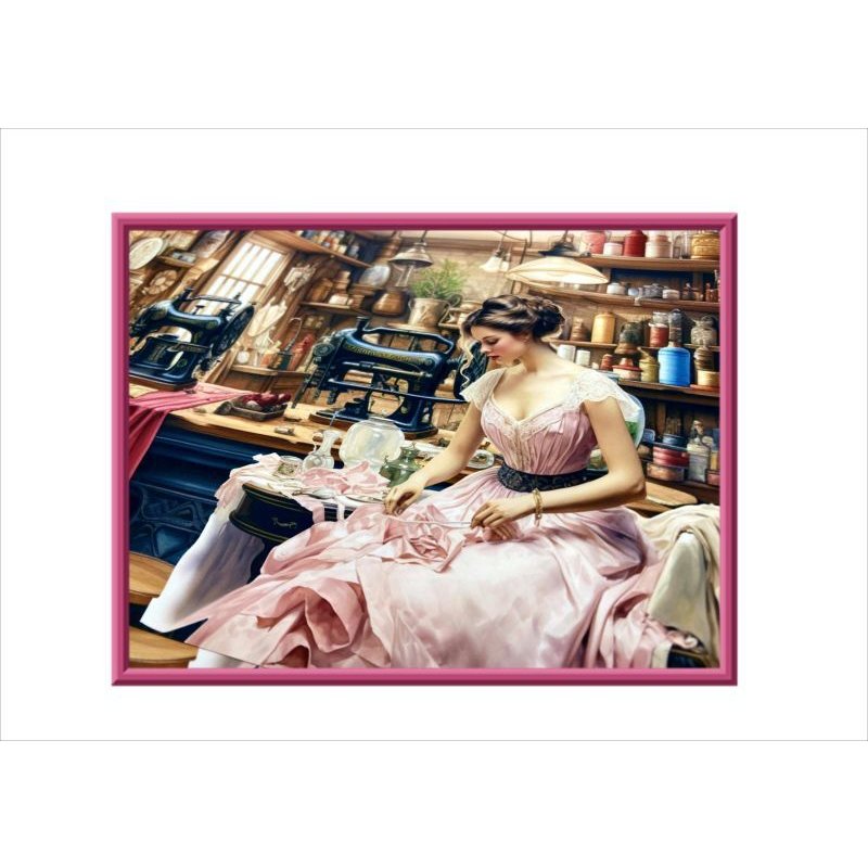 画像6: 両面印刷＊A5サイズ＊ミシンと女性＊フォトマット紙＊8枚＊コラージュペーパー＊オリジナル