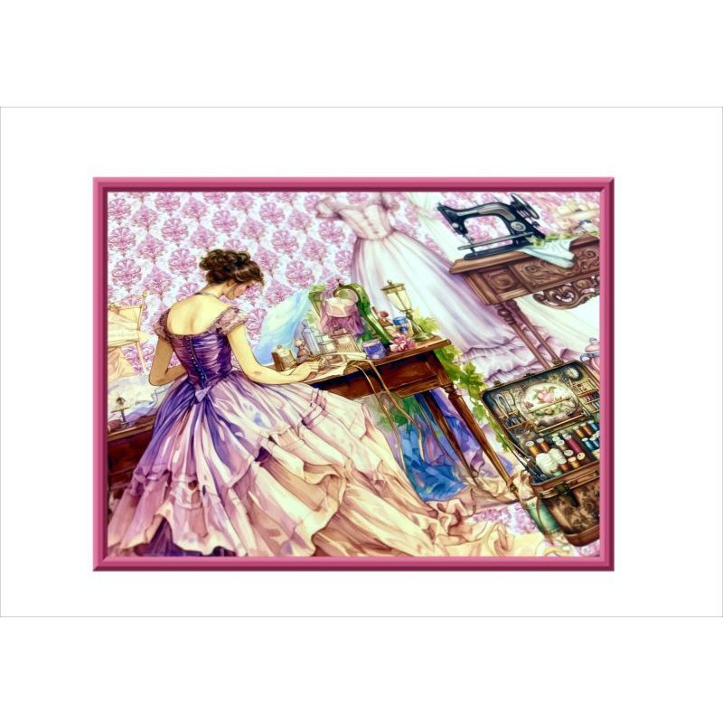 画像9: 両面印刷＊A5サイズ＊ミシンと女性＊フォトマット紙＊8枚＊コラージュペーパー＊オリジナル