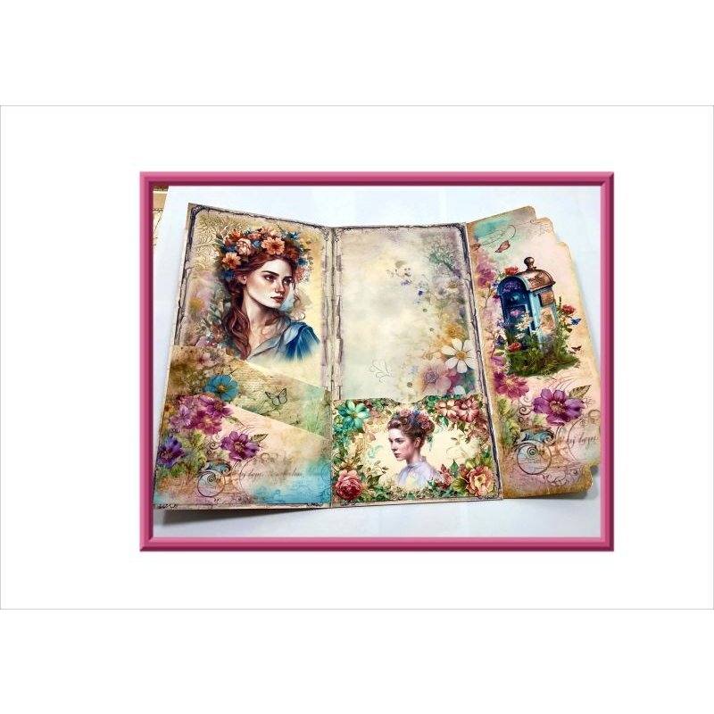 画像6: BOOK風ジャンクジャーナル＊ワイルドフラワー＊素材32点セット＊オリジナル