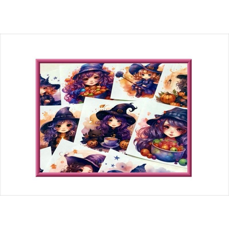 画像7: 正方形カットシール＊可愛い魔女＊20枚＊オリジナル