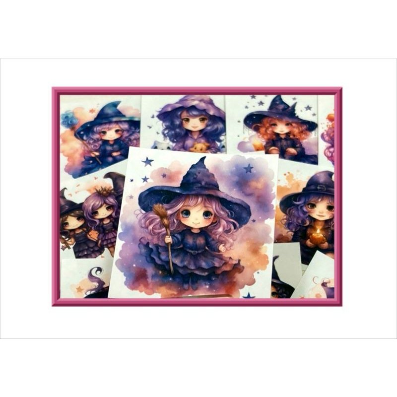 画像5: 正方形カットシール＊可愛い魔女＊20枚＊オリジナル