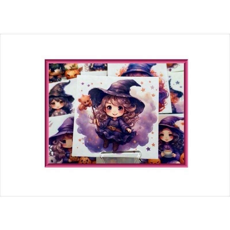 画像4: 正方形カットシール＊可愛い魔女＊20枚＊オリジナル
