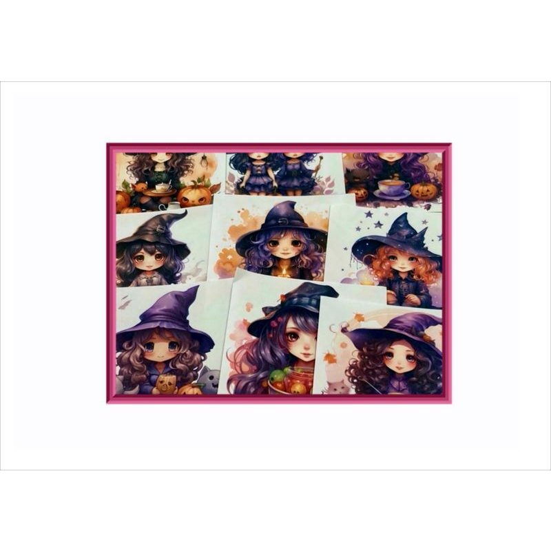 画像8: 正方形カットシール＊可愛い魔女＊20枚＊オリジナル