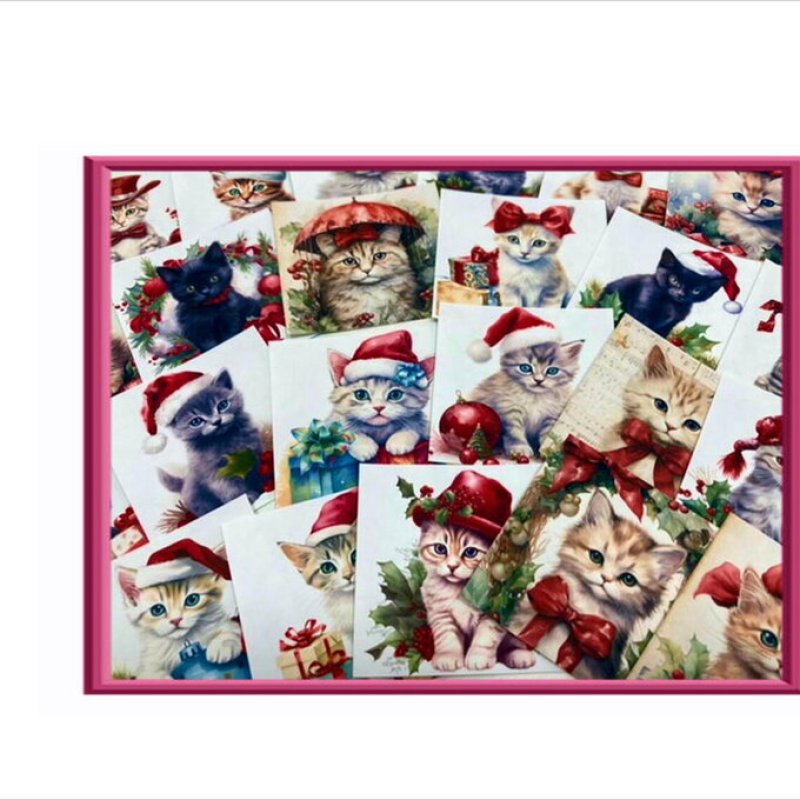 画像3: サンタねこ　正方形カットシール＊24枚＊オリジナル