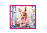 冬のうさぎさん🐰正方形カットシール＊16枚＊オリジナル