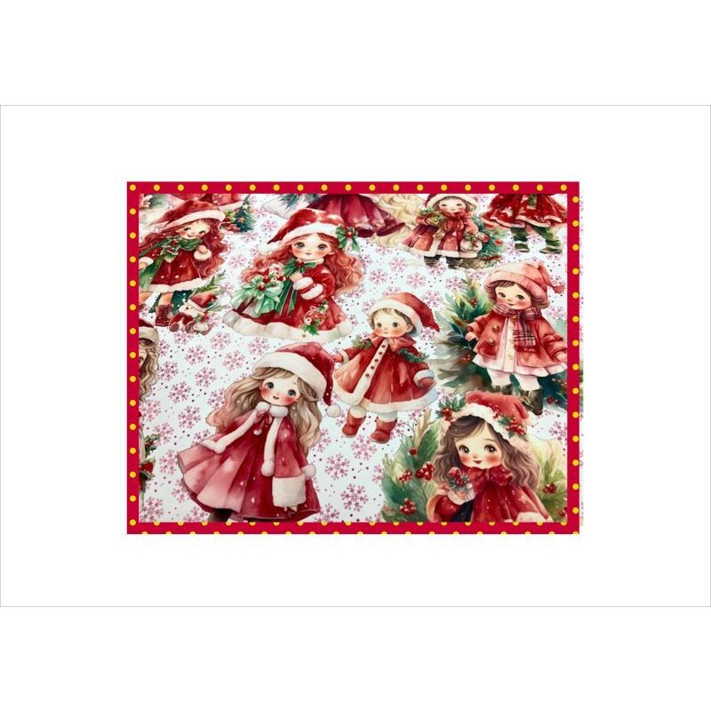 画像9: 女の子のクリスマス＊コラージュペーパー＊背景2種＊4枚＊オリジナル