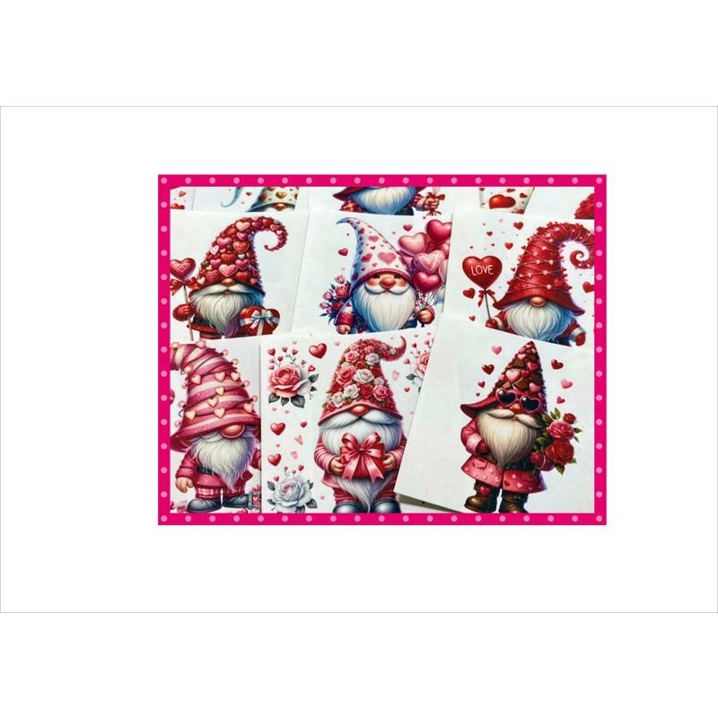 画像5: こびとさんのバレンタイン💓正方形カットシール＊柄違い24枚＊オリジナル