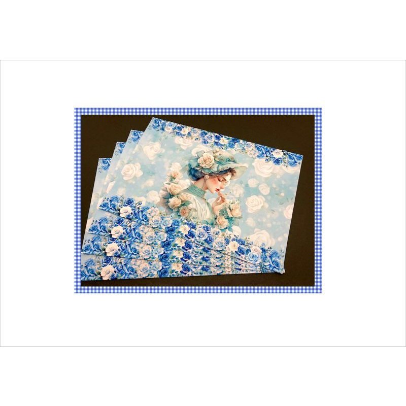 画像3: ブルーローズ🌹美しい女性＊コラージュペーパー＊2柄セット＊オリジナル