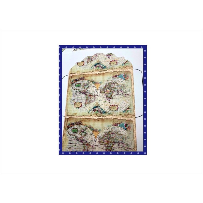 画像7: 自分で作る♪封筒セット＊世界地図＊柄違い4枚＊ オリジナル