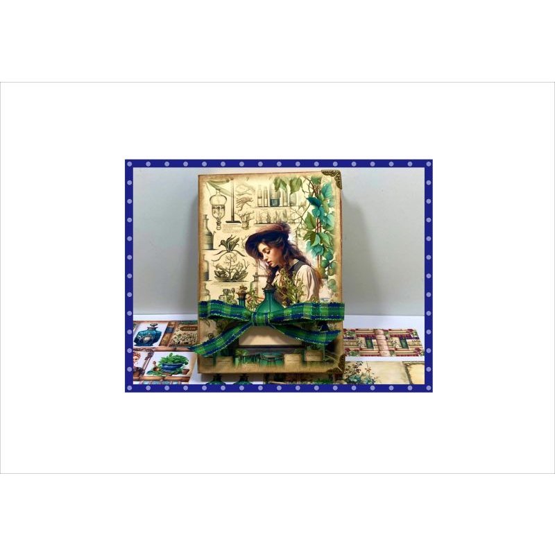 画像3: BOX型ジャンクジャーナル＊薬屋さんのミニチュア本棚＊作り方付き♪素材セット＊ オリジナル