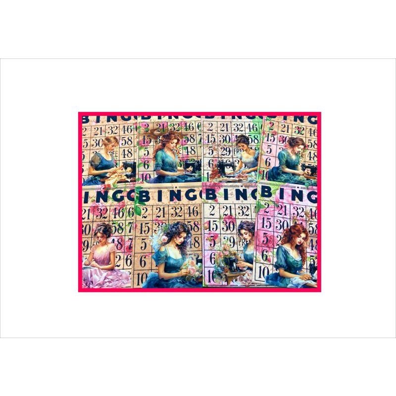 画像7: BINGOカード＊ソーイング＊女性＊両面印刷＊16枚＊オリジナル