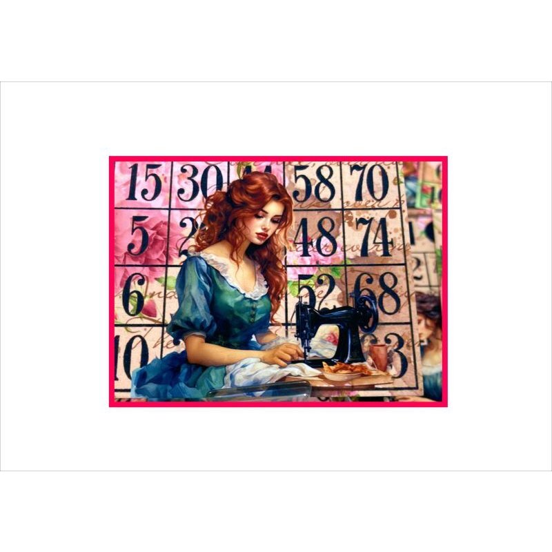 画像4: BINGOカード＊ソーイング＊女性＊両面印刷＊16枚＊オリジナル