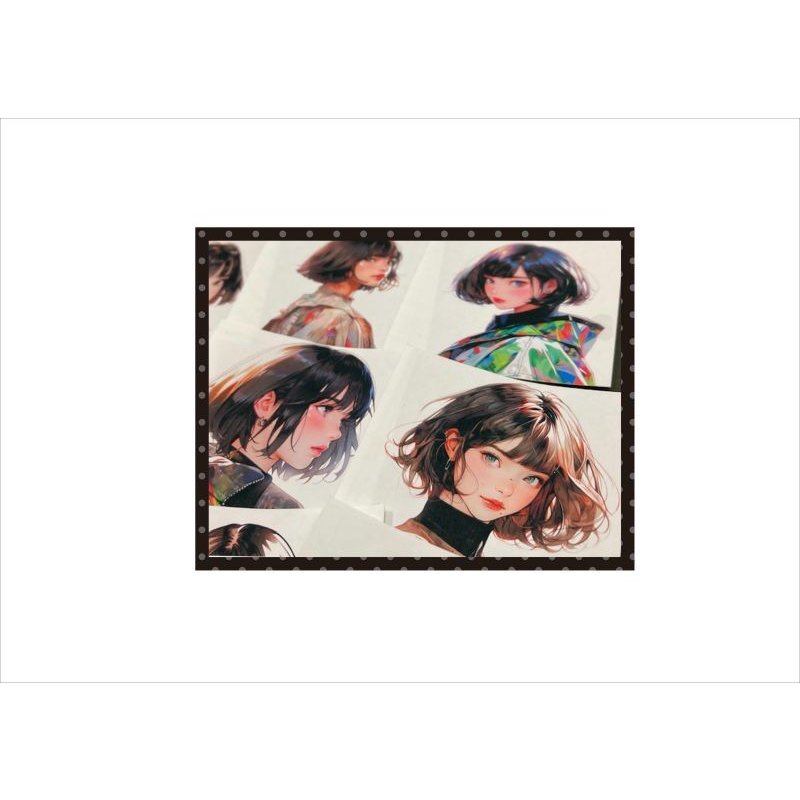 画像7: ちょっと大きめ＊カットシール＊ショートボブ＊女の子＊12枚＊オリジナル