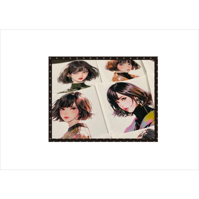 画像8: ちょっと大きめ＊カットシール＊ショートボブ＊女の子＊12枚＊オリジナル