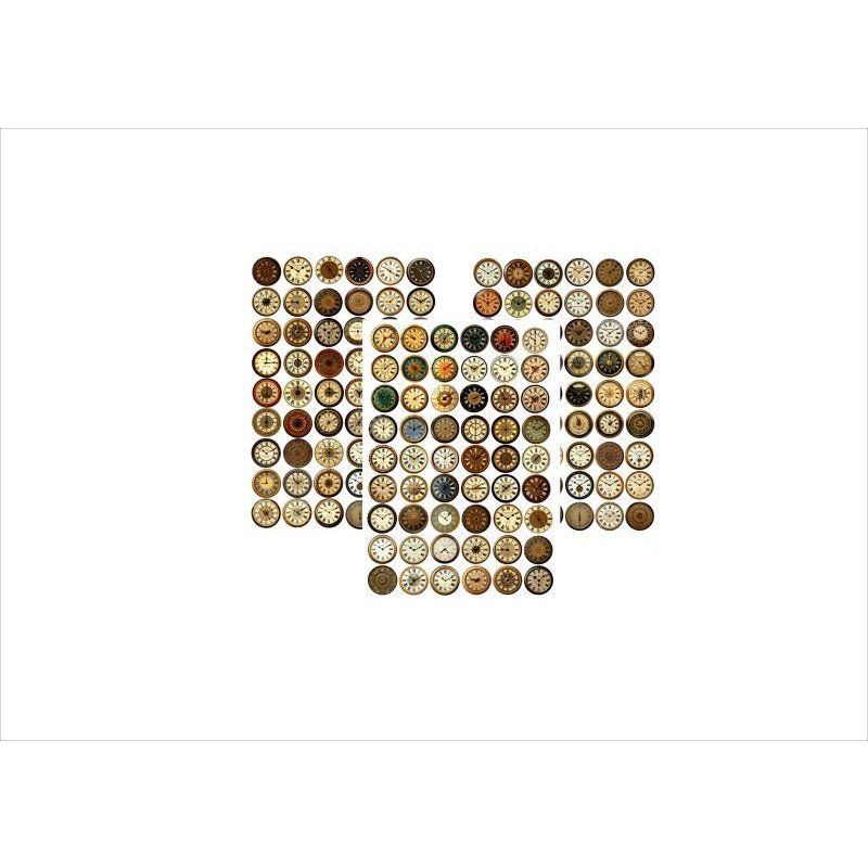 画像6: ちょっと厚め＊時計がいっぱい＊コラージュペーパー＊3種×2枚オリジナル