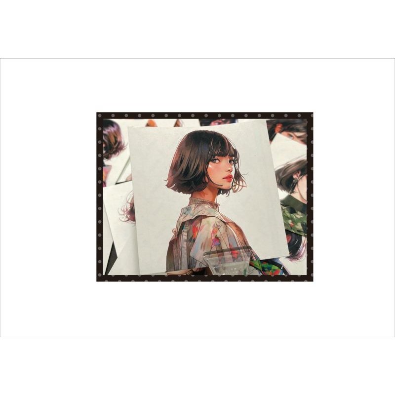 画像5: ちょっと大きめ＊カットシール＊ショートボブ＊女の子＊12枚＊オリジナル