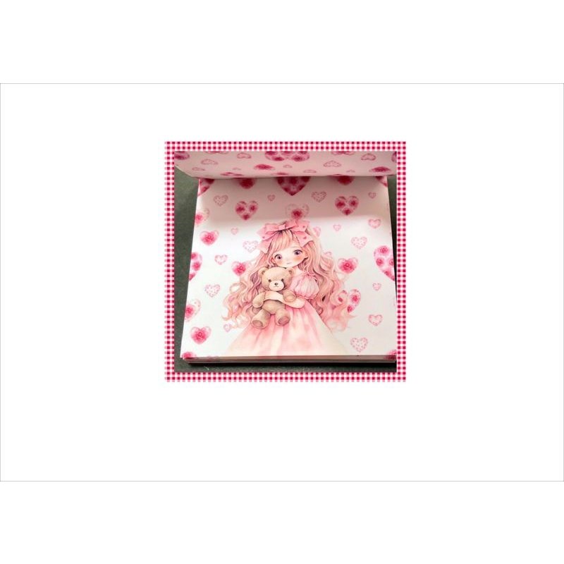 画像9: ちびメモ＊ぬいぐるみ＊女の子＊両面印刷＊正方形＊メモ帳＊36枚＊オリジナル