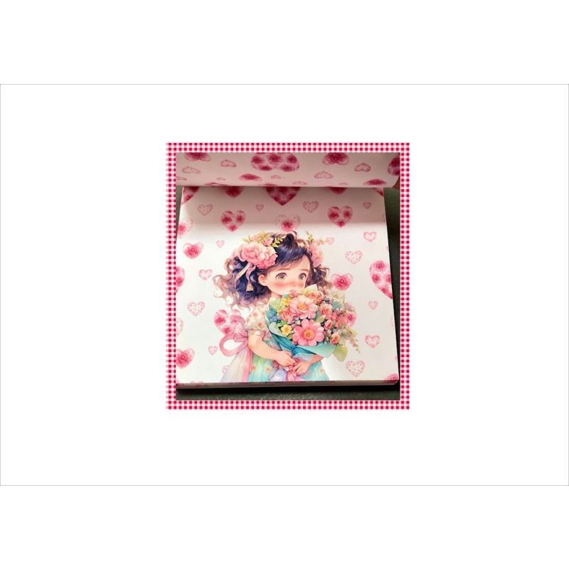 画像4: ちびメモ＊ぬいぐるみ＊女の子＊両面印刷＊正方形＊メモ帳＊36枚＊オリジナル