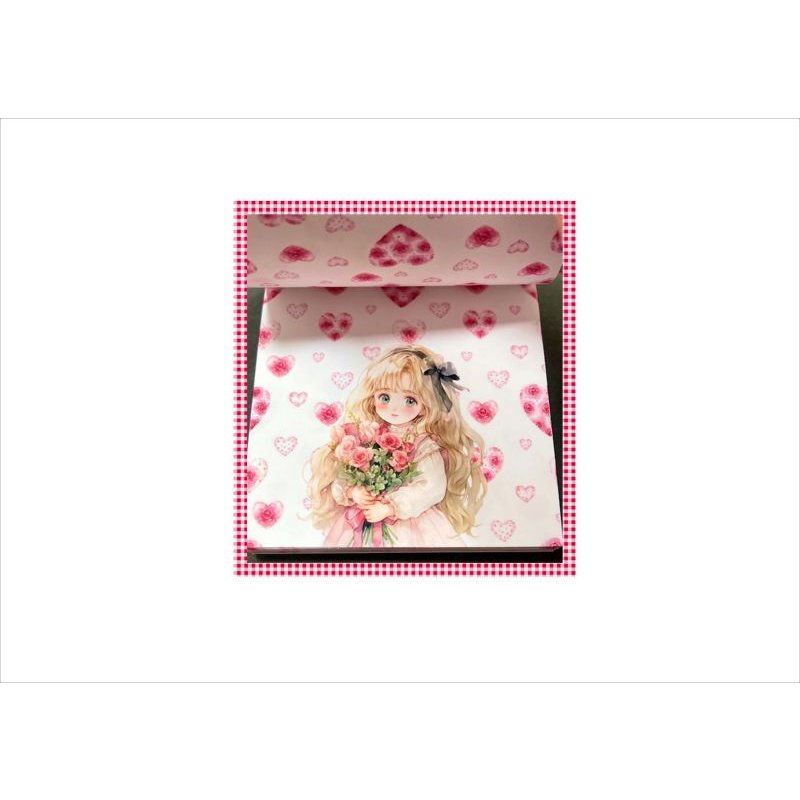 画像5: ちびメモ＊ぬいぐるみ＊女の子＊両面印刷＊正方形＊メモ帳＊36枚＊オリジナル