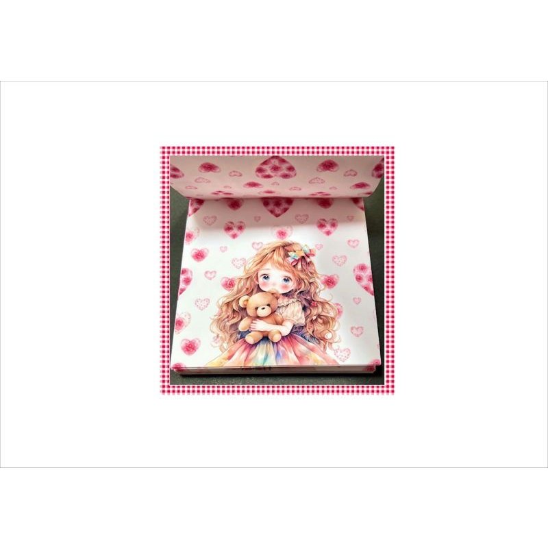 画像6: ちびメモ＊ぬいぐるみ＊女の子＊両面印刷＊正方形＊メモ帳＊36枚＊オリジナル