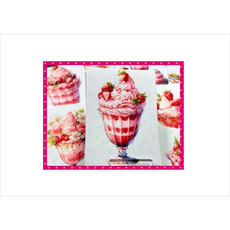 画像4: カットシール＊いちごパフェ＊デザート＊20枚＊オリジナル