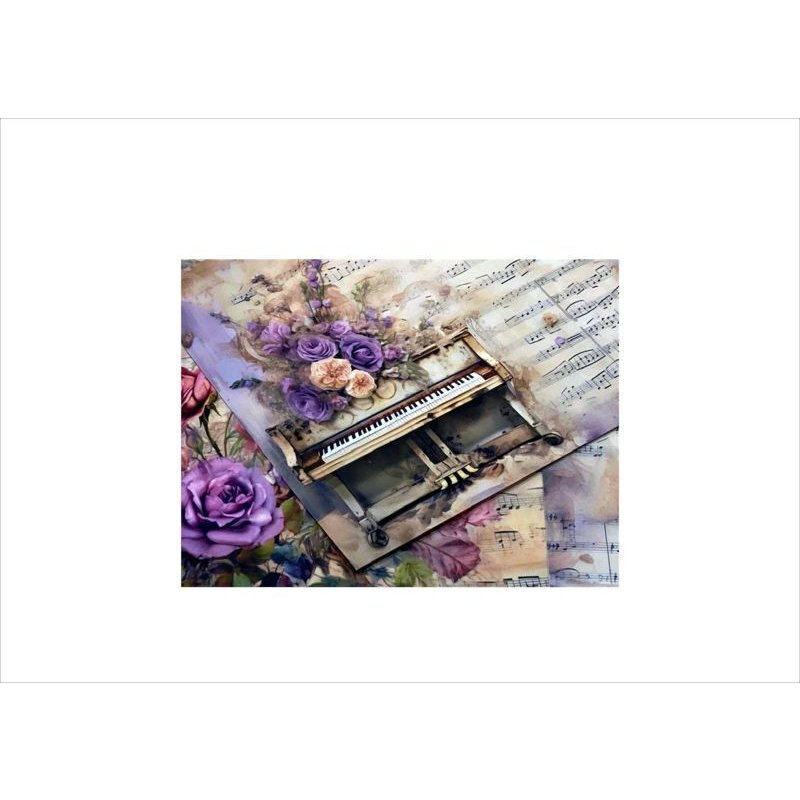 画像3: パープルローズの楽譜＊両面印刷＊メッセージカード＊ペーパーセット＊12枚＊オリジナル