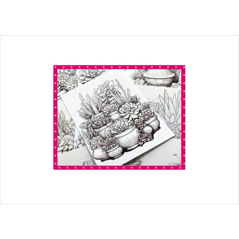 画像5: わくわく♪大人のぬり絵＊多肉＊植物＊20柄＊ペーパー＊オリジナル