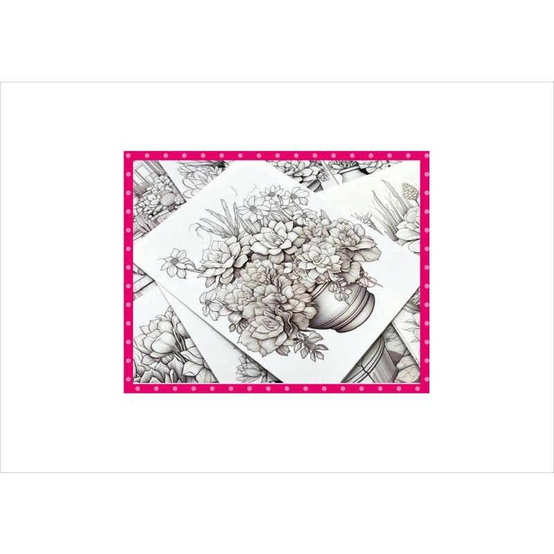 画像6: わくわく♪大人のぬり絵＊多肉＊植物＊20柄＊ペーパー＊オリジナル