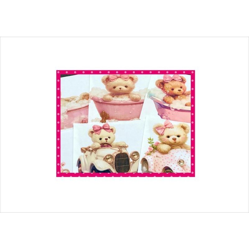 画像8: クマさんのお出かけとお風呂＊カットシール＊15枚＊オリジナル