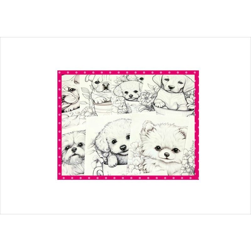 画像9: わくわく♪大人のぬり絵*わんこ*犬*20柄*ペーパー*オリジナル