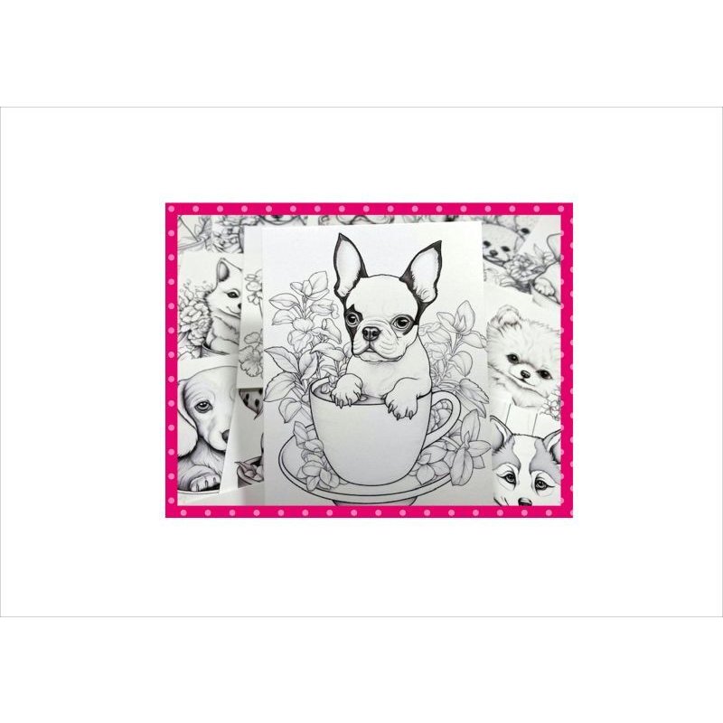 画像3: わくわく♪大人のぬり絵*わんこ*犬*20柄*ペーパー*オリジナル