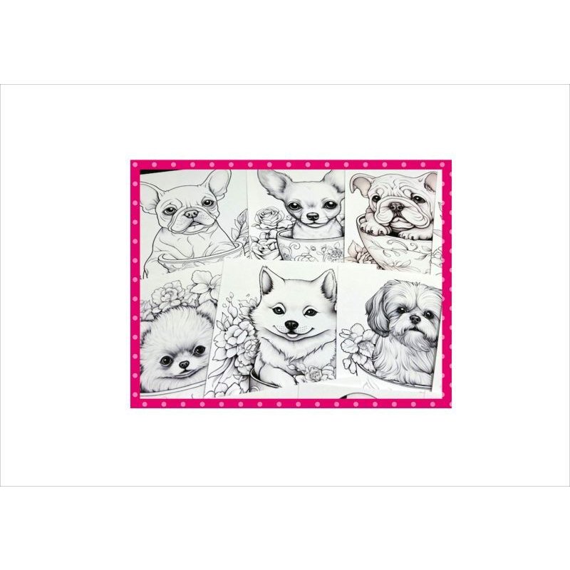 画像10: わくわく♪大人のぬり絵*わんこ*犬*20柄*ペーパー*オリジナル